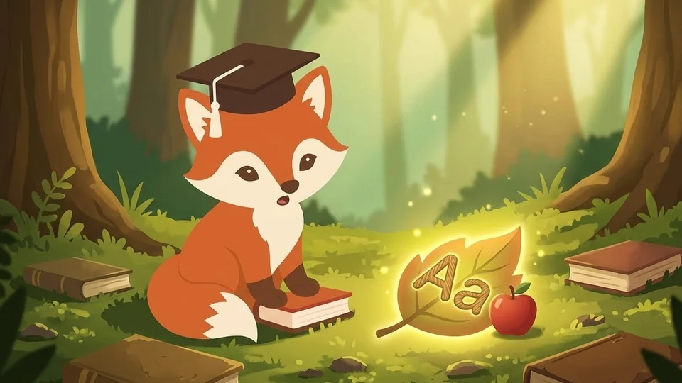 元朗小班補習：官方小狐狸吉祥物在陽光森林教室學習——升小銜接與 Phonics 拼音班氛圍